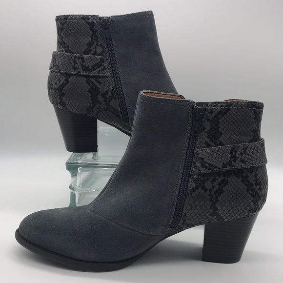 Vionic Naomi Ankle Boot Suede & Snake Print Shoe size 8.5 - Picture 2 of 10